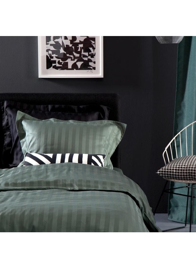 Damai Dekbedovertrek Linea Groen - Katoensatijn