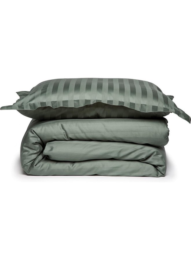 Damai Dekbedovertrek Linea Groen - Katoensatijn