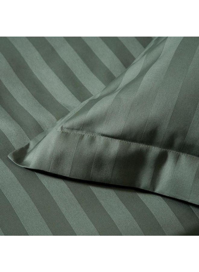 Damai Dekbedovertrek Linea Groen - Katoensatijn