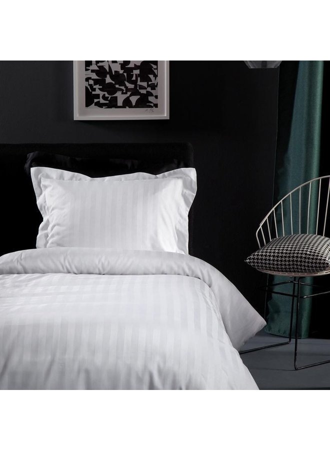 Damai Dekbedovertrek Linea Wit - Katoensatijn