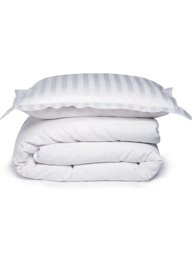 Damai Dekbedovertrek Linea Wit - Katoensatijn