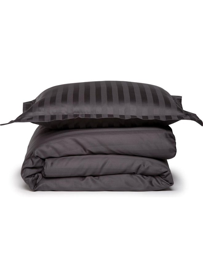 Damai Dekbedovertrek Linea Antraciet - Katoensatijn