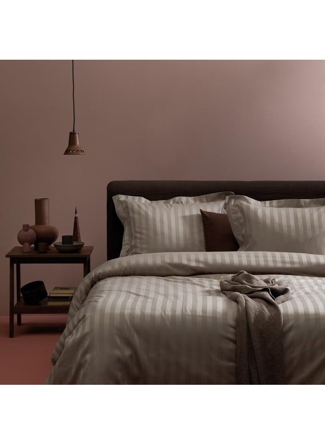Damai Dekbedovertrek Linea Zand - Katoensatijn
