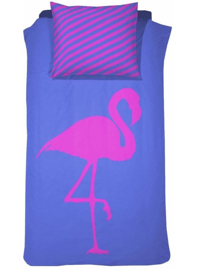 Damai Dekbedovertrek Best Flamingo Forever Blauw - Percale Katoen