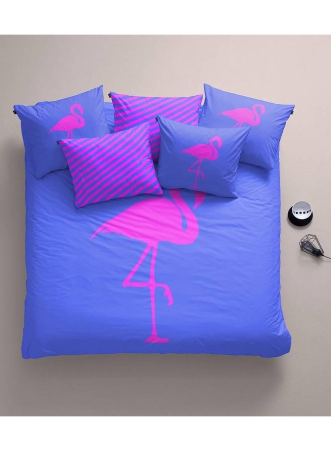 Damai Dekbedovertrek Best Flamingo Forever Blauw - Percale Katoen