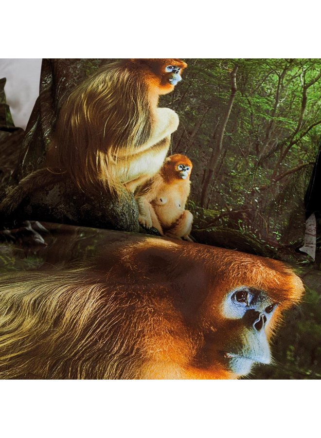 Damai Dekbedovertrek Snub-Nosed Monkey Groen - Percale Katoen