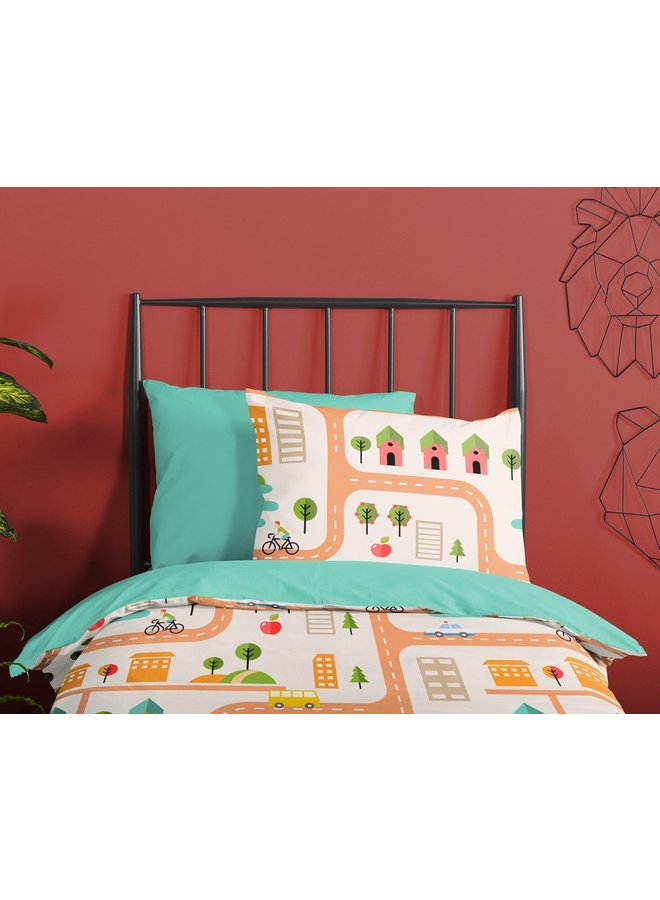Good Morning Dekbedovertrek Kids Roadmap Multi - Katoen