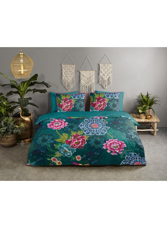 Happiness Dekbedovertrek Ceylon Groen - Percale Katoen