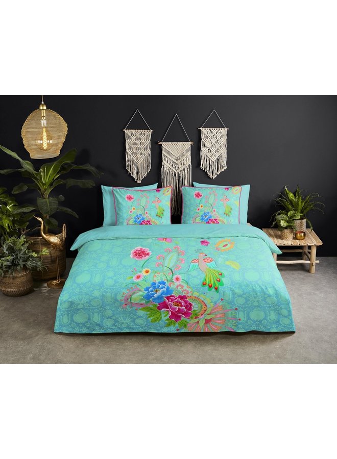 Happiness Dekbedovertrek Pajarito Aqua - Percale Katoen