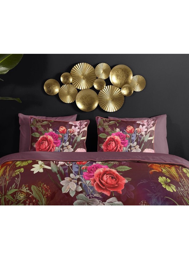 Descanso Dekbedovertrek Simone Bordeaux - Biologisch Katoensatijn