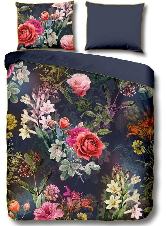 Dekbedovertrek Simone Blauw - Biologisch Katoensatijn