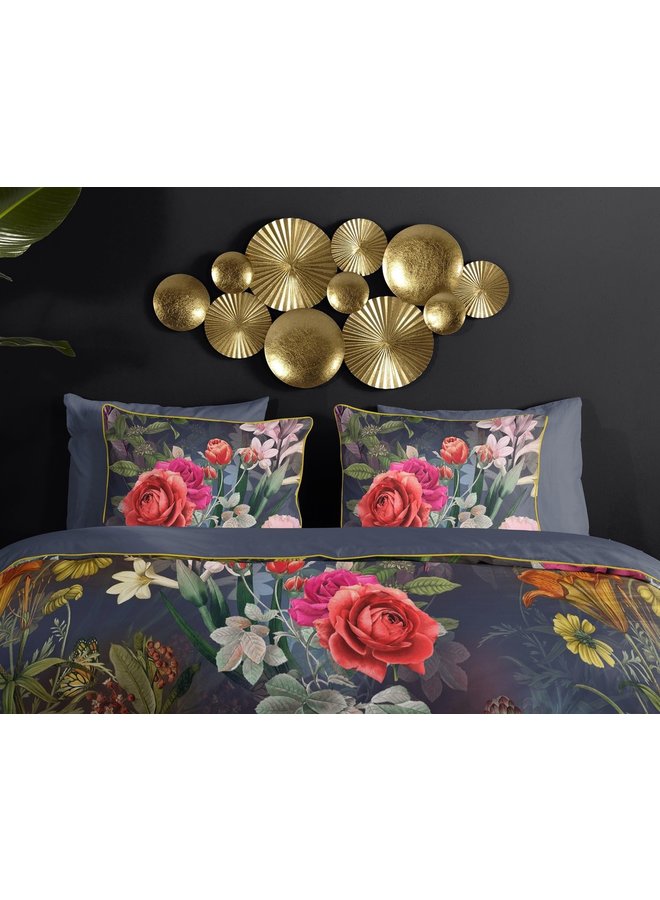 Descanso Dekbedovertrek Simone Blauw - Biologisch Katoensatijn