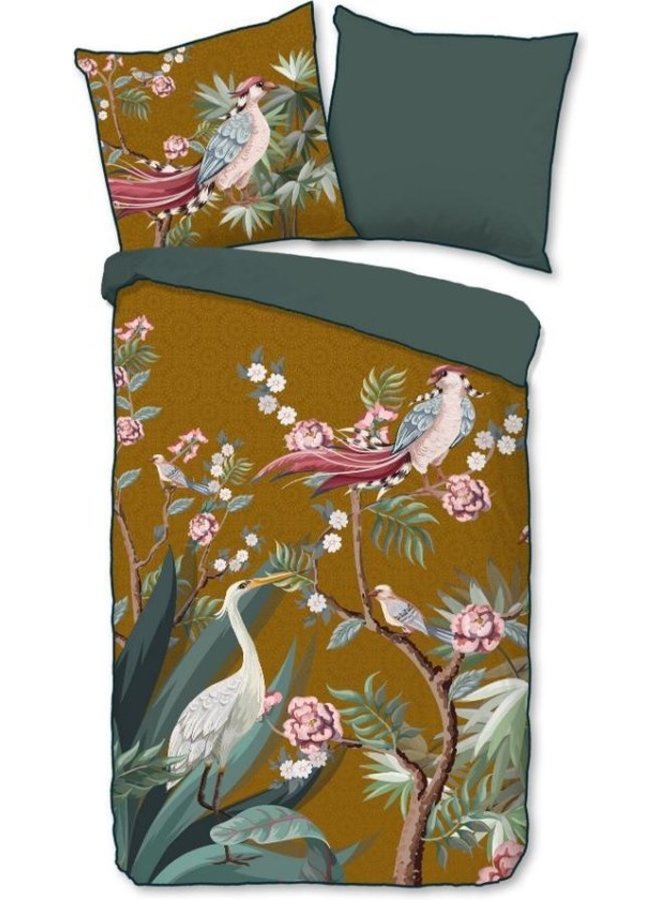 Descanso Dekbedovertrek Sarenza Oker - Biologisch Katoensatijn