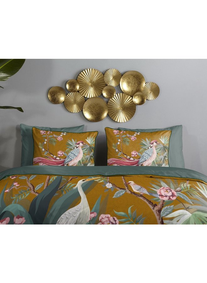 Descanso Dekbedovertrek Sarenza Oker - Biologisch Katoensatijn