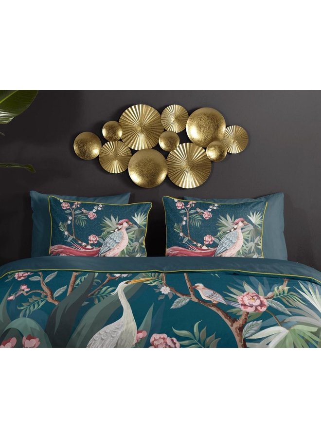 Descanso Dekbedovertrek Sarenza Petrol - Biologisch Katoensatijn