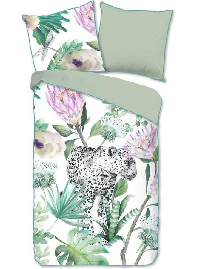 Descanso Dekbedovertrek Volterra Groen - Biologisch Katoensatijn