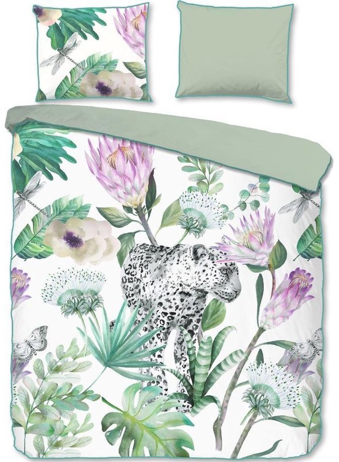 Descanso Dekbedovertrek Volterra Groen - Biologisch Katoensatijn