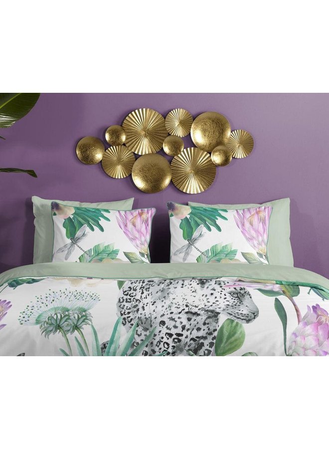 Descanso Dekbedovertrek Volterra Groen - Biologisch Katoensatijn