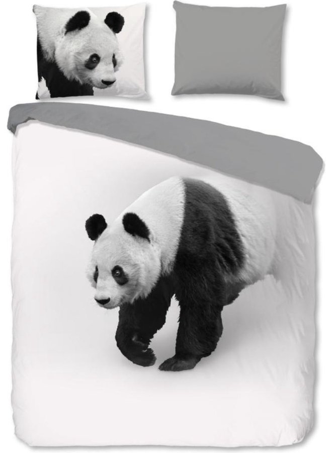 Pure Dekbedovertrek Panda Grijs - Microvezel
