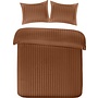 Papillon Dekbedovertrek Streep Bruin - Katoensatijn