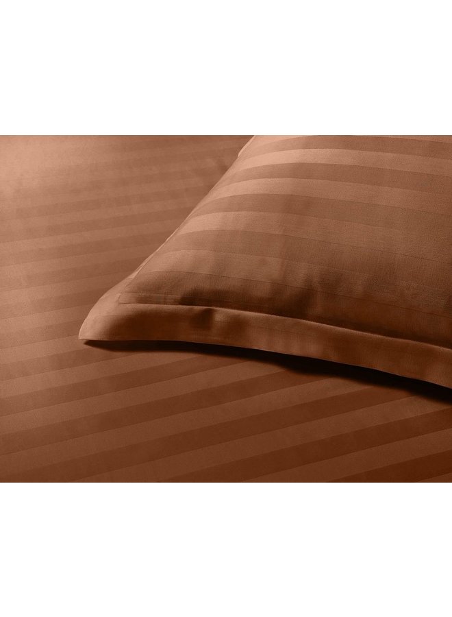 Papillon Dekbedovertrek Streep Bruin - Katoensatijn