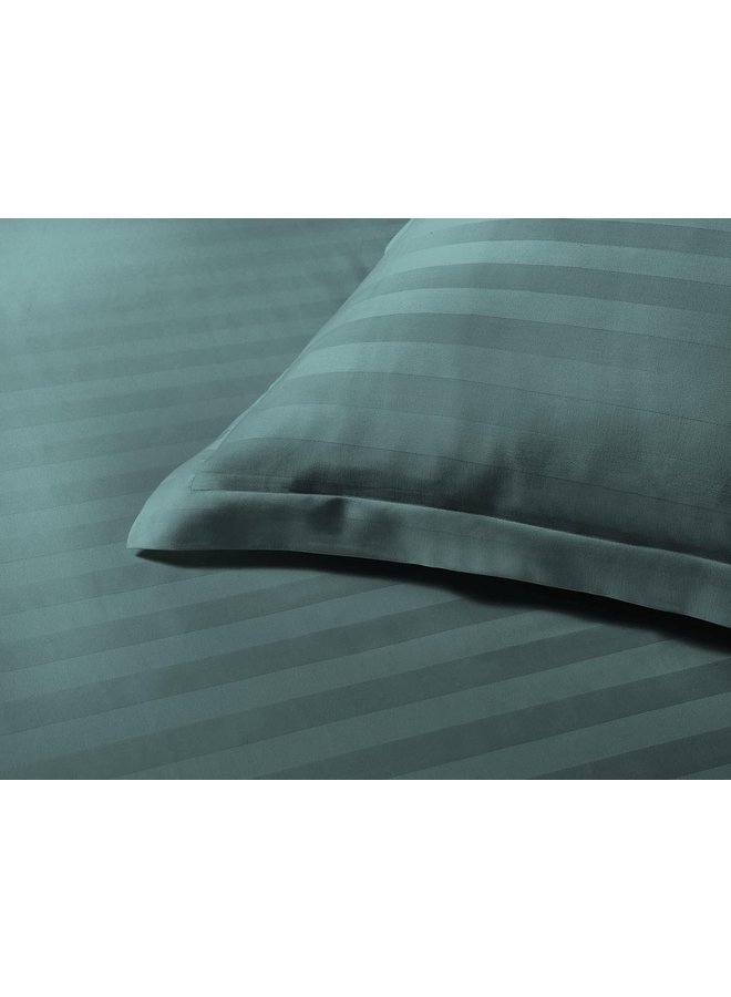 Papillon Dekbedovertrek Streep Donker Groen - Katoensatijn