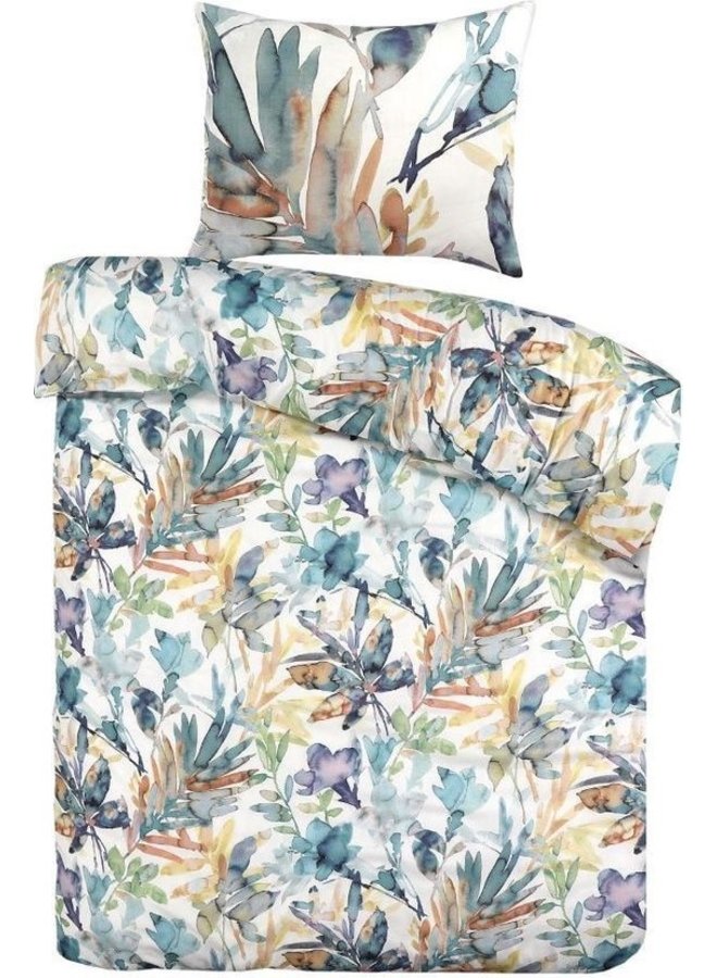 Papillon Dekbedovertrek Leaves Multi - Katoensatijn