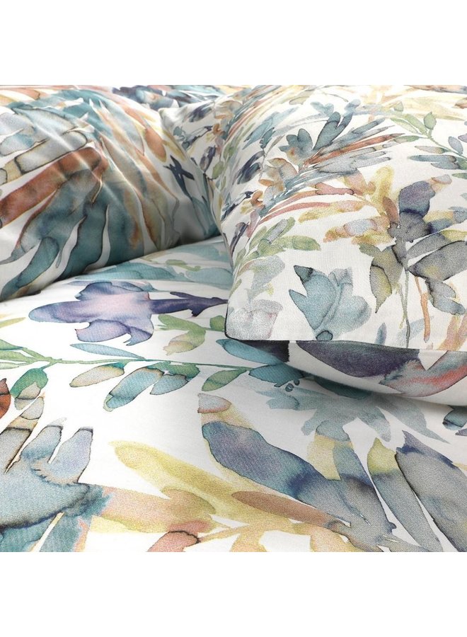 Papillon Dekbedovertrek Leaves Multi - Katoensatijn