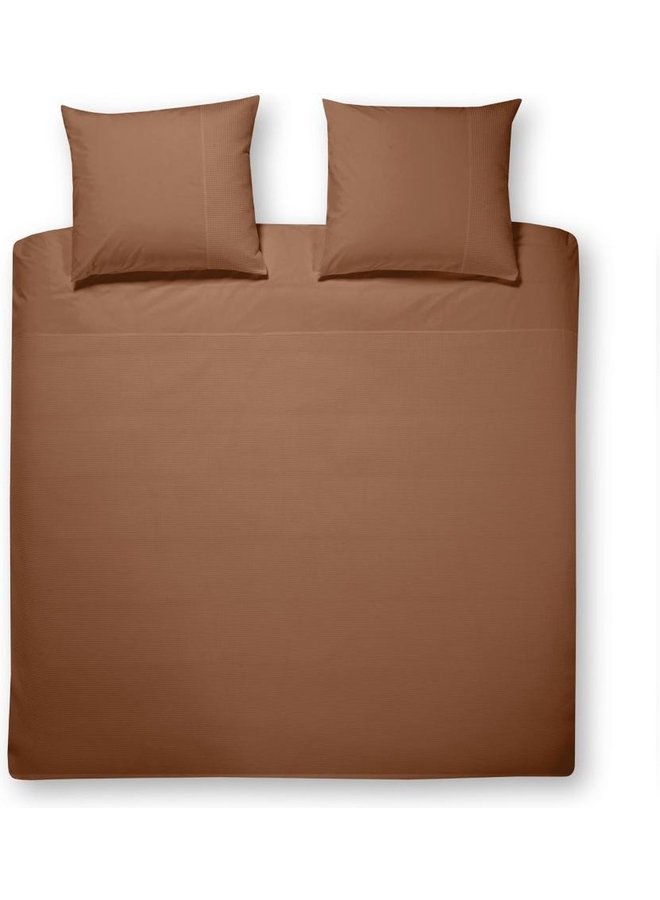 Dekbedovertrek Mendoza Roestbruin - Egyptisch Percale Katoen