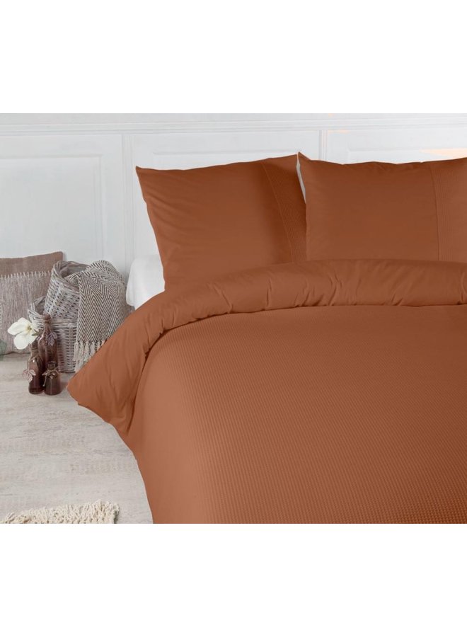 Papillon Dekbedovertrek Mendoza Roestbruin - Egyptisch Percale Katoen