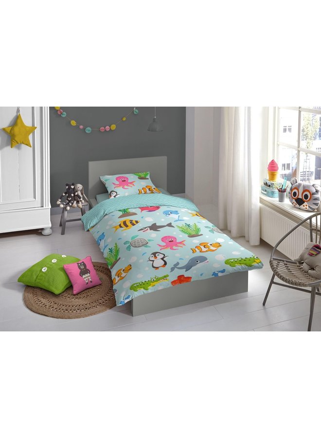 Good Morning Dekbedovertrek Kids Seaworld Multi - Katoen