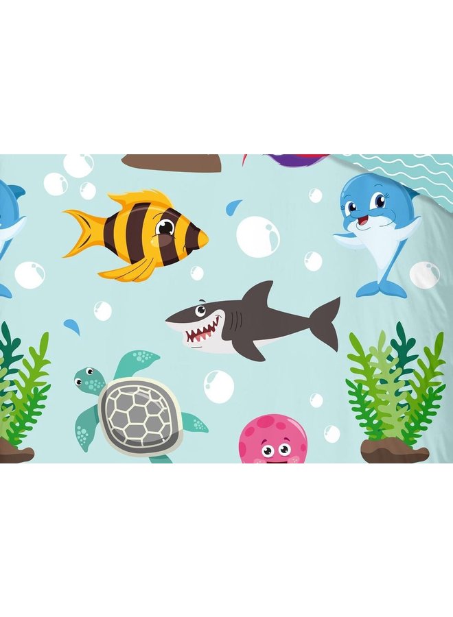Good Morning Dekbedovertrek Kids Seaworld Multi - Katoen