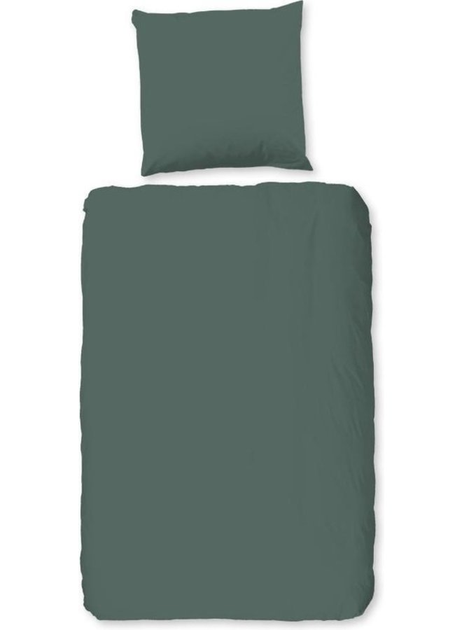 Good Morning Dekbedovertrek Uni Olijf Groen - Katoen