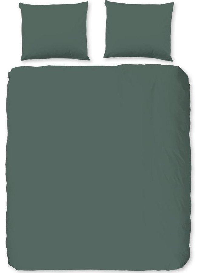 Dekbedovertrek Uni Olijf Groen - Katoen PL1