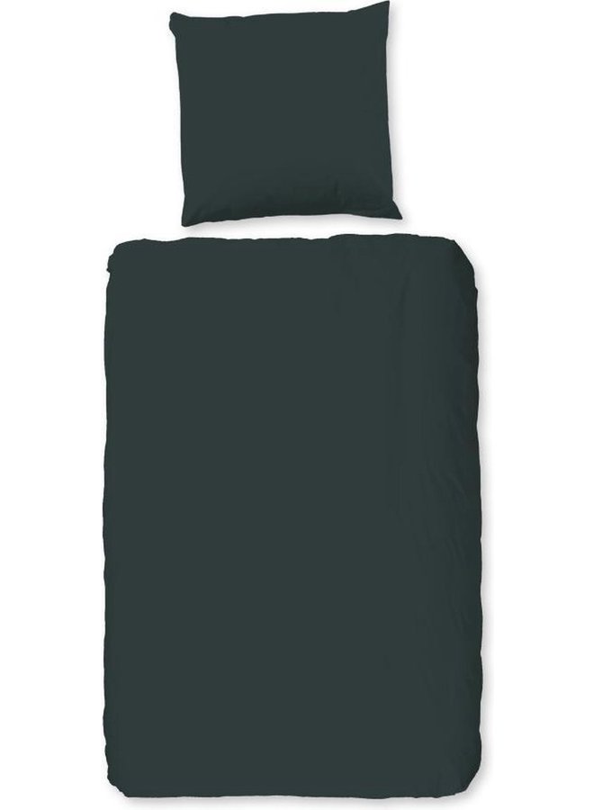 Good Morning Dekbedovertrek Uni Groen - Katoen