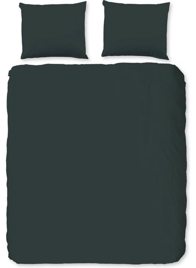 Good Morning Dekbedovertrek Uni Groen - Katoen