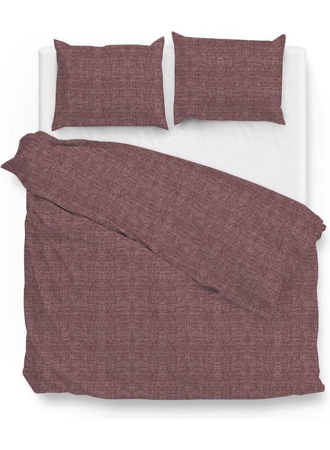 Dekbedovertrek Lino Wijnrood - Katoen PL1