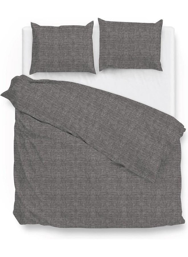 ZO! Home Dekbedovertrek Lino Antraciet - Katoen