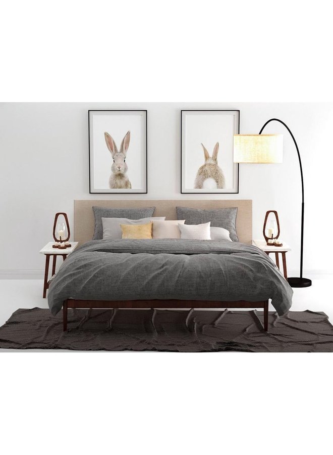 ZO! Home Dekbedovertrek Lino Antraciet - Katoen