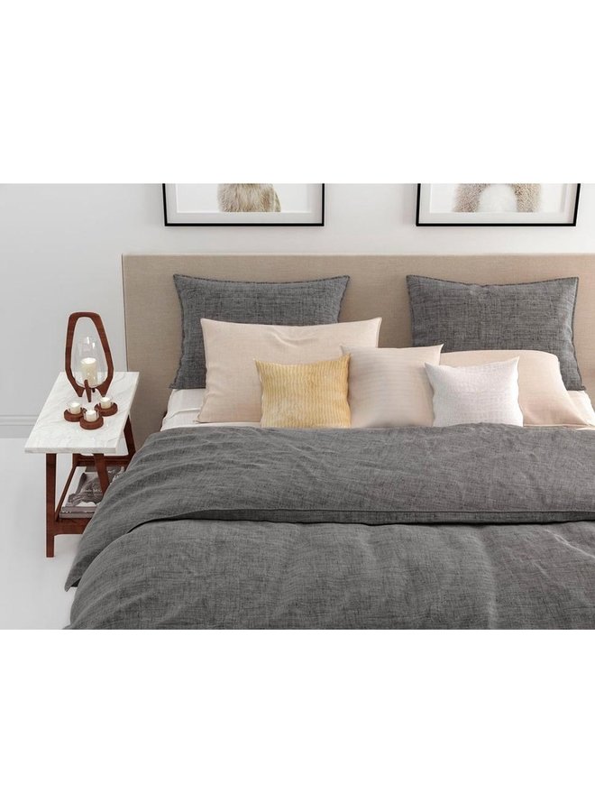 ZO! Home Dekbedovertrek Lino Antraciet - Katoen