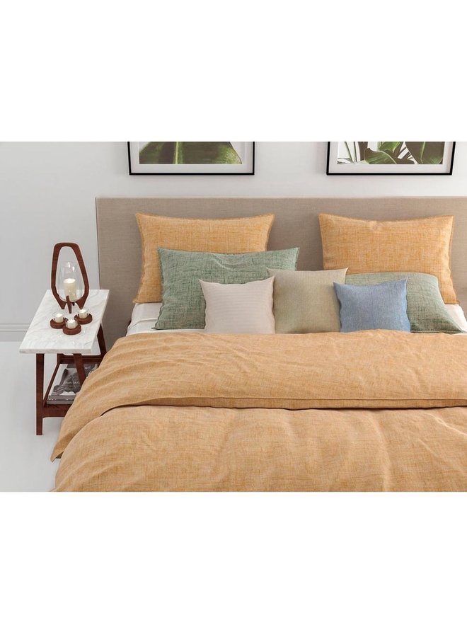 ZO! Home Dekbedovertrek Lino Okergeel - Katoen