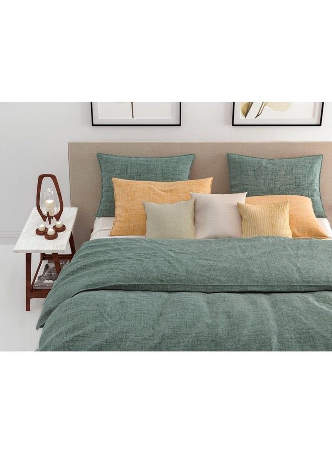 ZO! Home Dekbedovertrek Lino Emerald Groen - Katoen