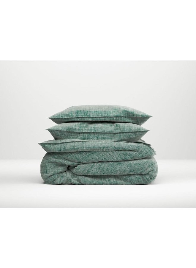 ZO! Home Dekbedovertrek Lino Emerald Groen - Katoen