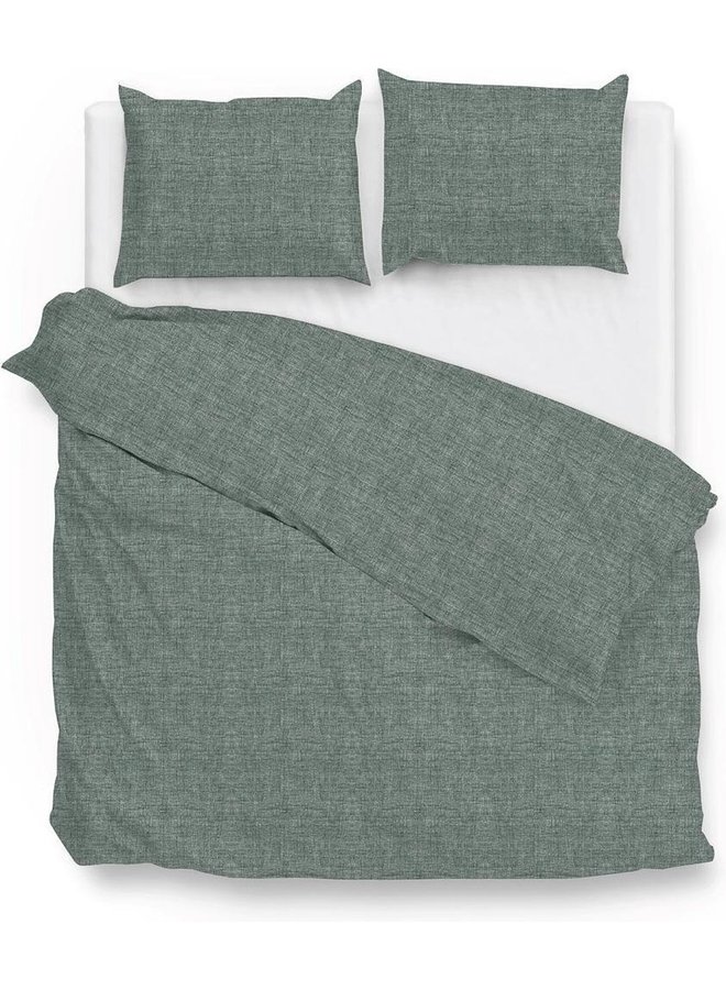 ZO! Home Dekbedovertrek Lino Emerald Groen - Katoen