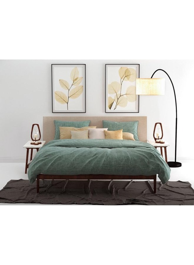 ZO! Home Dekbedovertrek Lino Emerald Groen - Katoen