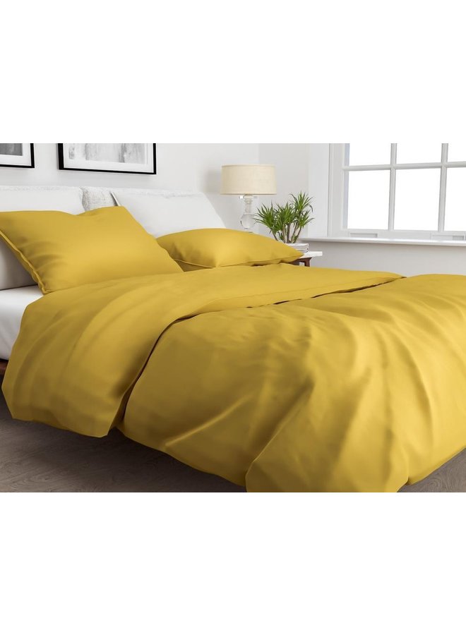 ZO! Home Dekbedovertrek Satinado Oker Geel - Katoensatijn