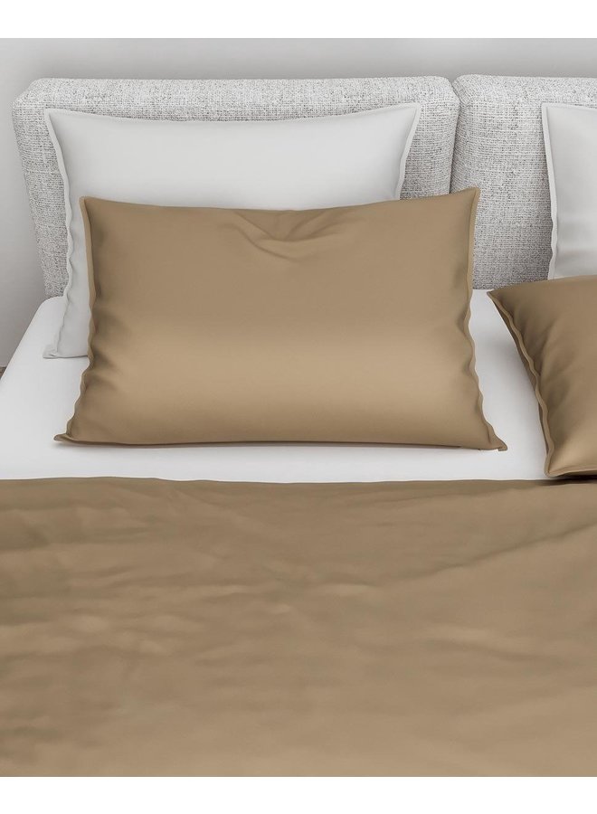 ZO! Home Dekbedovertrek Satinado Bruin - Katoensatijn