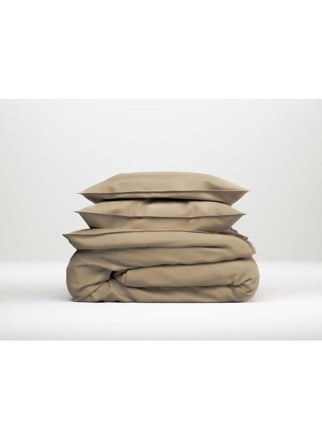 ZO! Home Dekbedovertrek Satinado Bruin - Katoensatijn