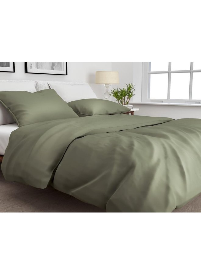ZO! Home Dekbedovertrek Satinado Groen - Katoensatijn