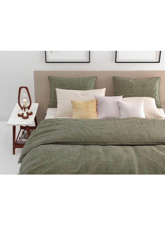 ZO! Home Dekbedovertrek Lino Army Groen - Katoen